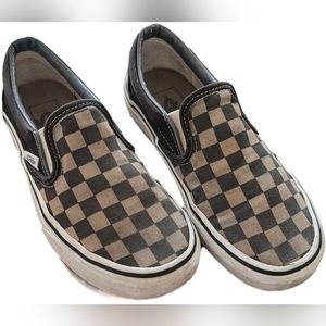Vans Classic Checkerboard Black/Pewter Slip-On - Men's 4, Women's 5.5 - GUC